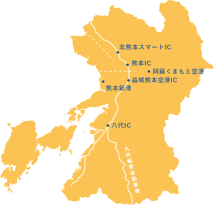 熊本県の営業拠点図